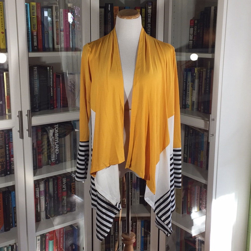 Mustard Draped Front Cardigan - Picture 2 of 4